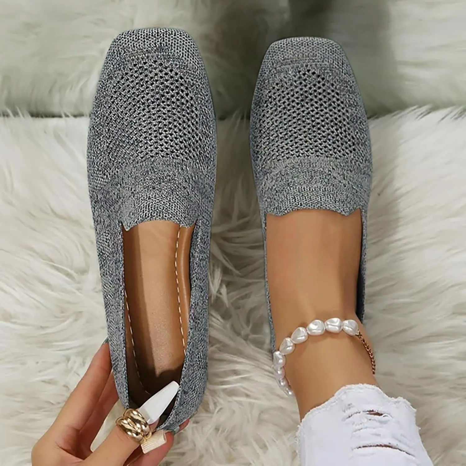 Mens Shoes Slip On Platform Sneakers for Women Women Loafers Shoes Casual Fashion Closed Head Christmas Dress Shoes for Women Slip on Non Slip Low Top Casual