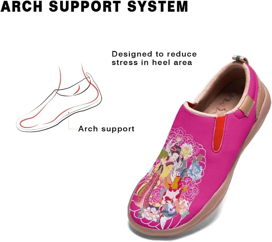 Men's Shoes Slip Ons Walking Casual Loafers Lightweight Comfortable Art Painted Travel Sneaker with A Dragon and Phoenix Theme