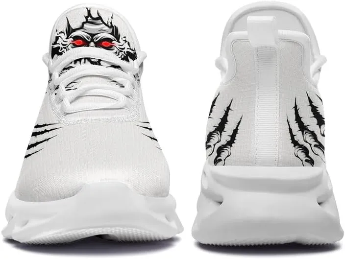 Men's Skull Running Shoes Lightweight Cushion Sports Walking Shoes Cool Non Slip Gym Training Breathable Tennis Shoes