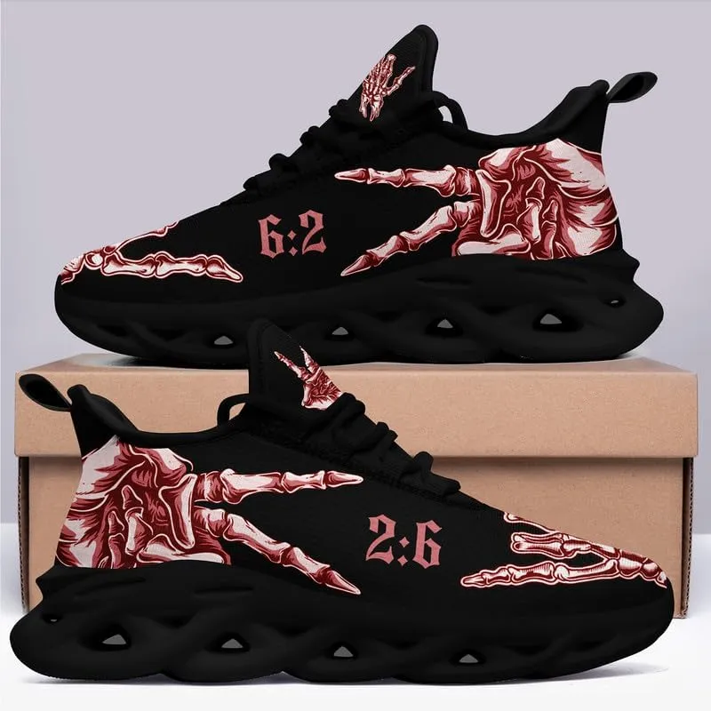 Men's Skull Running Shoes Lightweight Cushion Sports Walking Shoes Cool Non Slip Gym Training Breathable Tennis Shoes