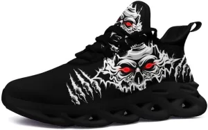 Men's Skull Running Shoes Lightweight Cushion Sports Walking Shoes Cool Non Slip Gym Training Breathable Tennis Shoes