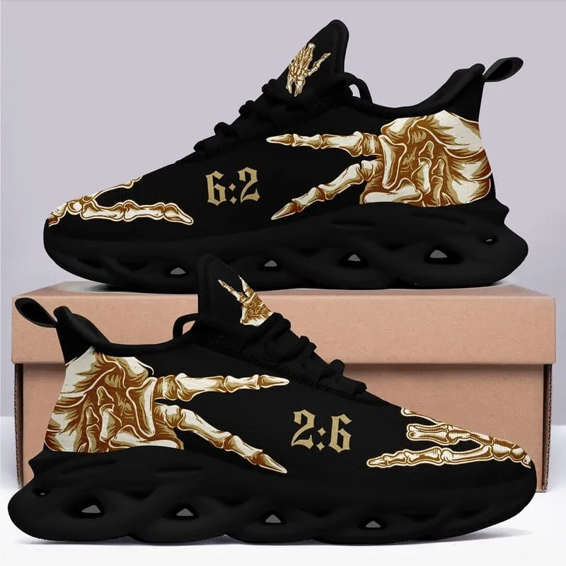 Men's Skull Running Shoes Lightweight Cushion Sports Walking Shoes Cool Non Slip Gym Training Breathable Tennis Shoes