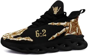 Men's Skull Running Shoes Lightweight Cushion Sports Walking Shoes Cool Non Slip Gym Training Breathable Tennis Shoes