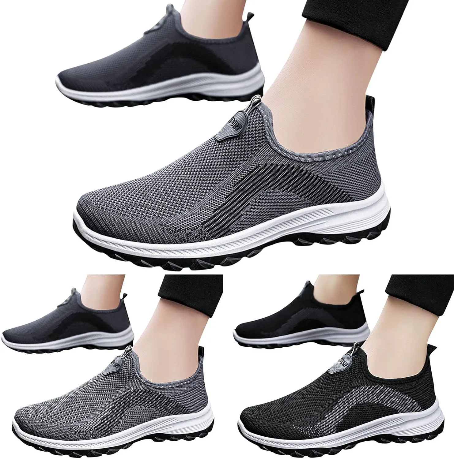 Men's Slip on Running Shoes Breathable Mesh Lightweight Comfortable Athletic Sneakers for Gym Training & Casual Walking Fashion Men Mountaineering Casual Sport Daily Work Shoes