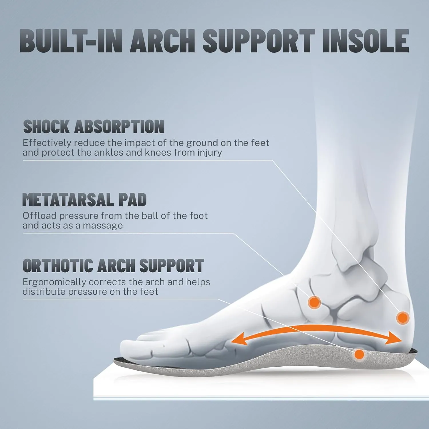 Mens Slip On Shoes - Breathable Casual Loafers Shoes for Plantar Fasciitis with Arch Support - Orthopedic Mens Boat Shoes for Daily Walking