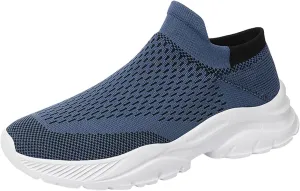 Mens Slip On Walking Shoes Cushion Running Shoes Trainers Athletic Gym Fitness Sport Sneakers Non Slip Arch Support Breathable Mesh Workout Fashion Breathable Comfortable Sneakers