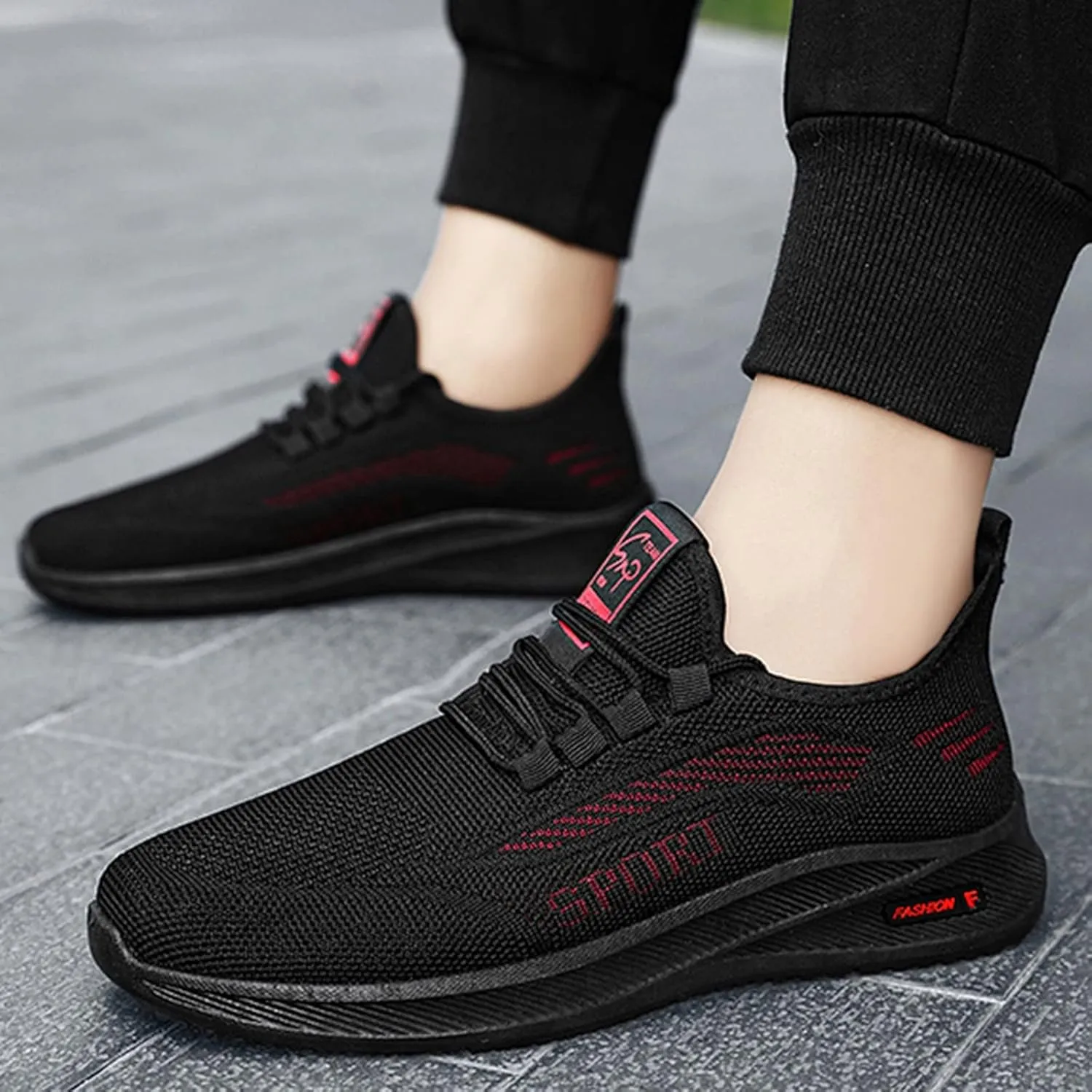 Mens Slip On Walking Shoes Sneakers Running Shoe Trainers Athletic Gym Fitness Sport Sneaker Non Slip Breathable Mesh Workout Fashion Breathable Comfortable Footwear for Men