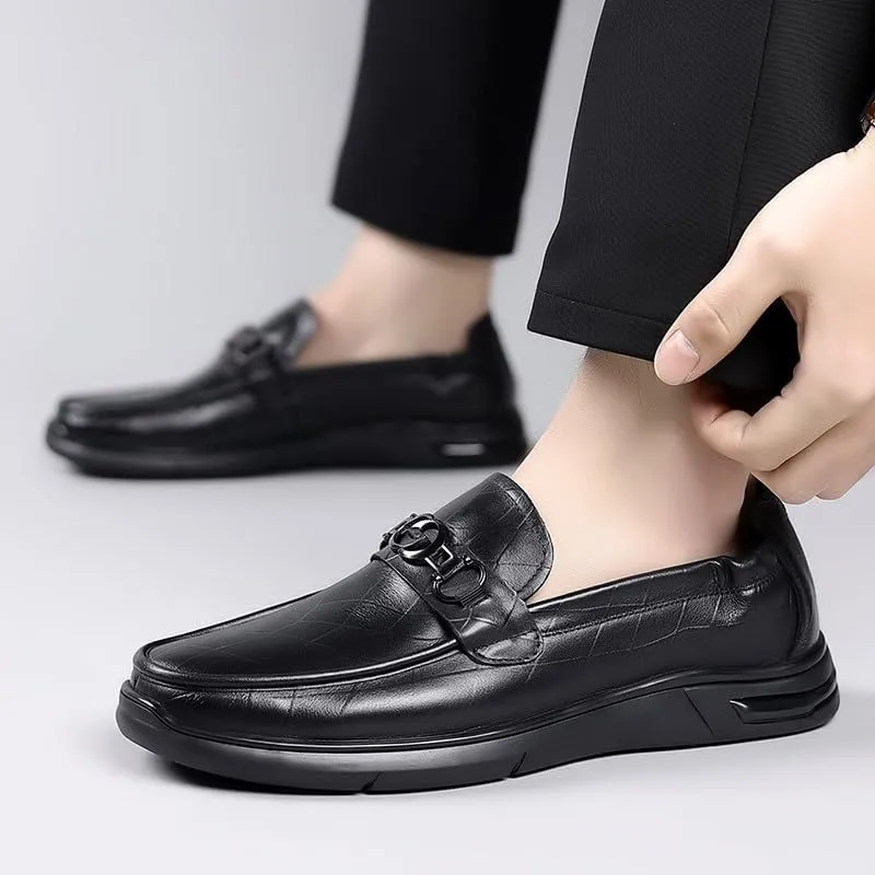 Men's Slip-Ons Loafers Non-Slip Softsole Walking Dress Shoes Men Casual Wedding Faux Patent Derby Shoe
