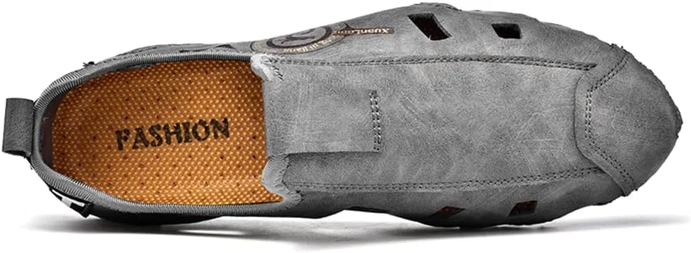 Mens Soft Leather Driving Shoes Slip On Casual Shoes Comfort Breathable Walking Shoes for Men