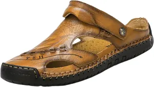 Men's Summer Breathable Hand Sewn Foot Covering Casual Beach Lazy PU Foreign Trade Sandals Men Hiking Sandals