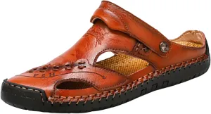 Men's Summer Breathable Hand Sewn Foot Covering Casual Beach Lazy PU Foreign Trade Sandals Men Hiking Sandals