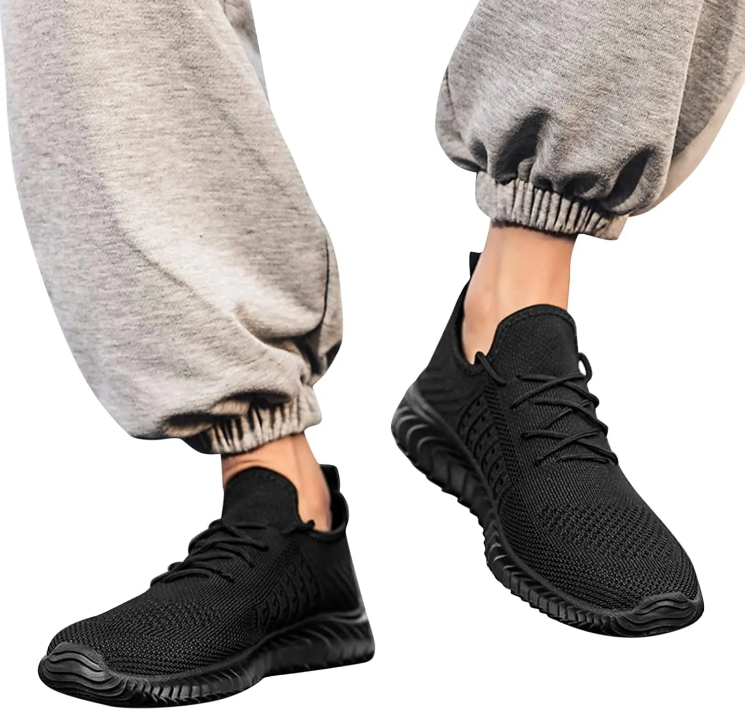 Men's Training Lace-Up Shoes Breathable Mesh Lightweight Comfortable Sneakers for Athletic Running, Gym Workouts & Outdoor Walking Soft Bottom Sport Slip On Men Shoes
