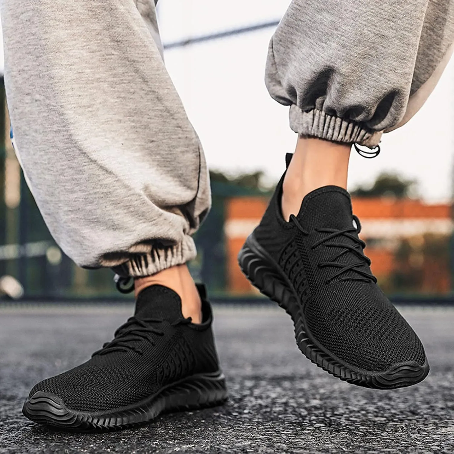Men's Training Lace-Up Shoes Breathable Mesh Lightweight Comfortable Sneakers for Athletic Running, Gym Workouts & Outdoor Walking Soft Bottom Sport Slip On Men Shoes