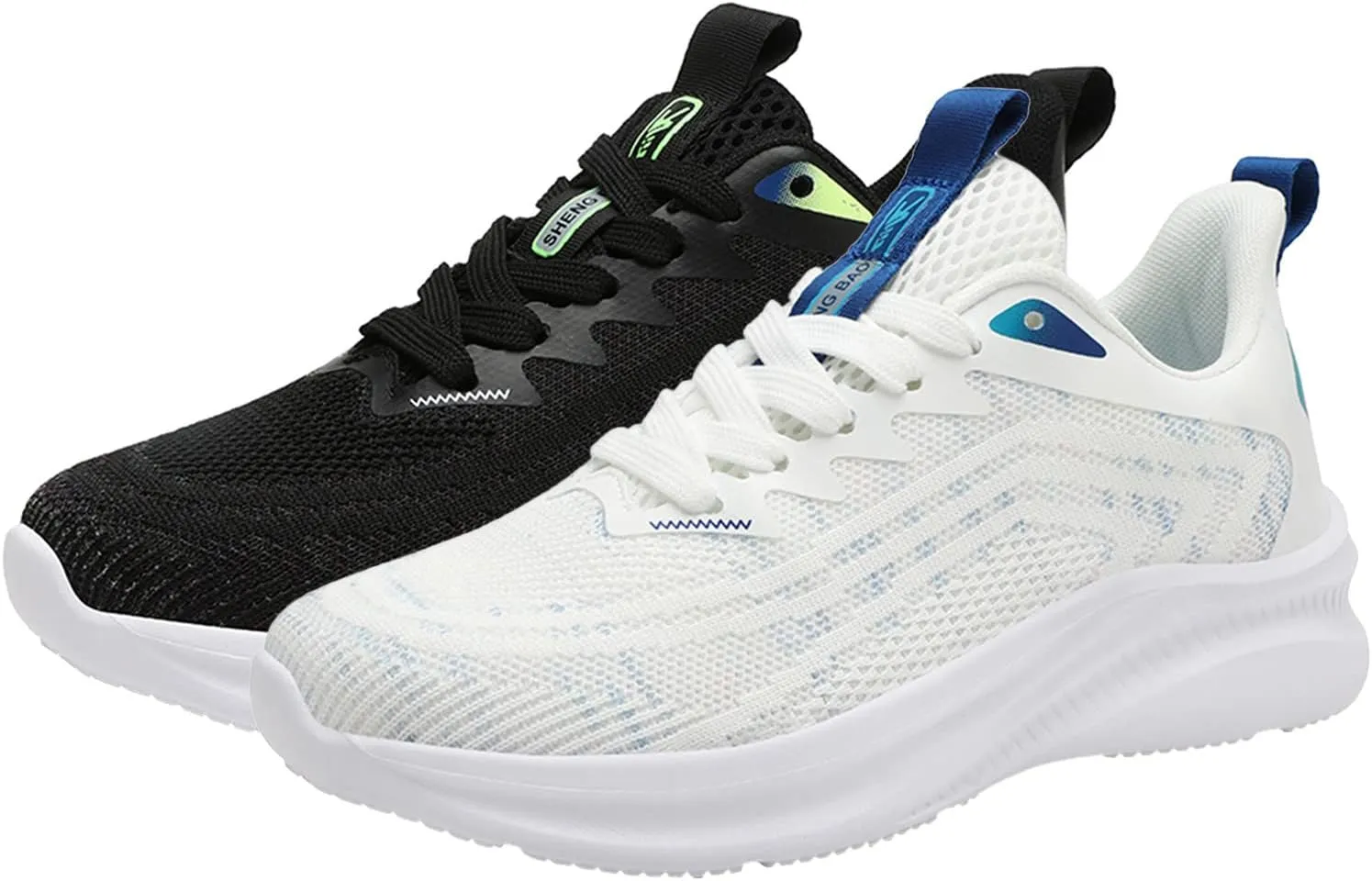 Mens Walking Shoes Lightweight Breathable Mesh Slip On Running Shoes Comfortable Non Slip Thick Sole Fashion Cushion Basketball Sneakers Workout Casual Sports Sneaker with Arch Support