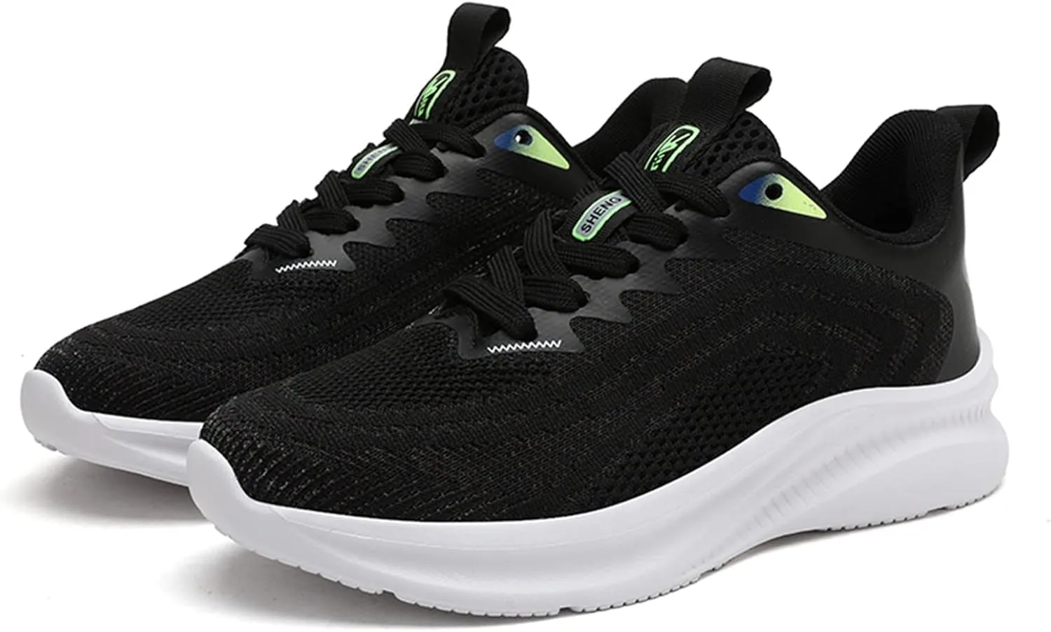 Mens Walking Shoes Lightweight Breathable Mesh Slip On Running Shoes Comfortable Non Slip Thick Sole Fashion Cushion Basketball Sneakers Workout Casual Sports Sneaker with Arch Support