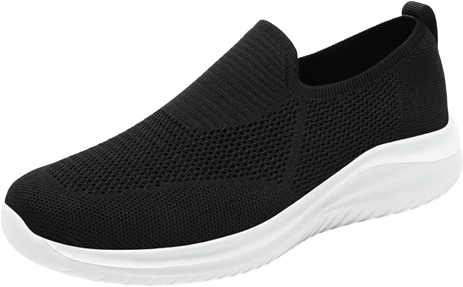 Men's Walking Slip on Shoes Breathable Mesh Lightweight Comfortable Sneakers for Athletic Running, Gym Workouts & Outdoor Walking Traveling Soft Bottom Sport Black Men Shoes