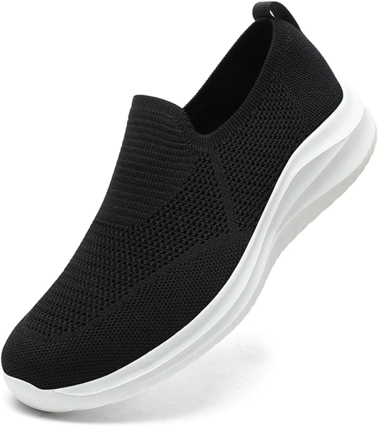Men's Walking Slip on Shoes Breathable Mesh Lightweight Comfortable Sneakers for Athletic Running, Gym Workouts & Outdoor Walking Traveling Soft Bottom Sport Black Men Shoes