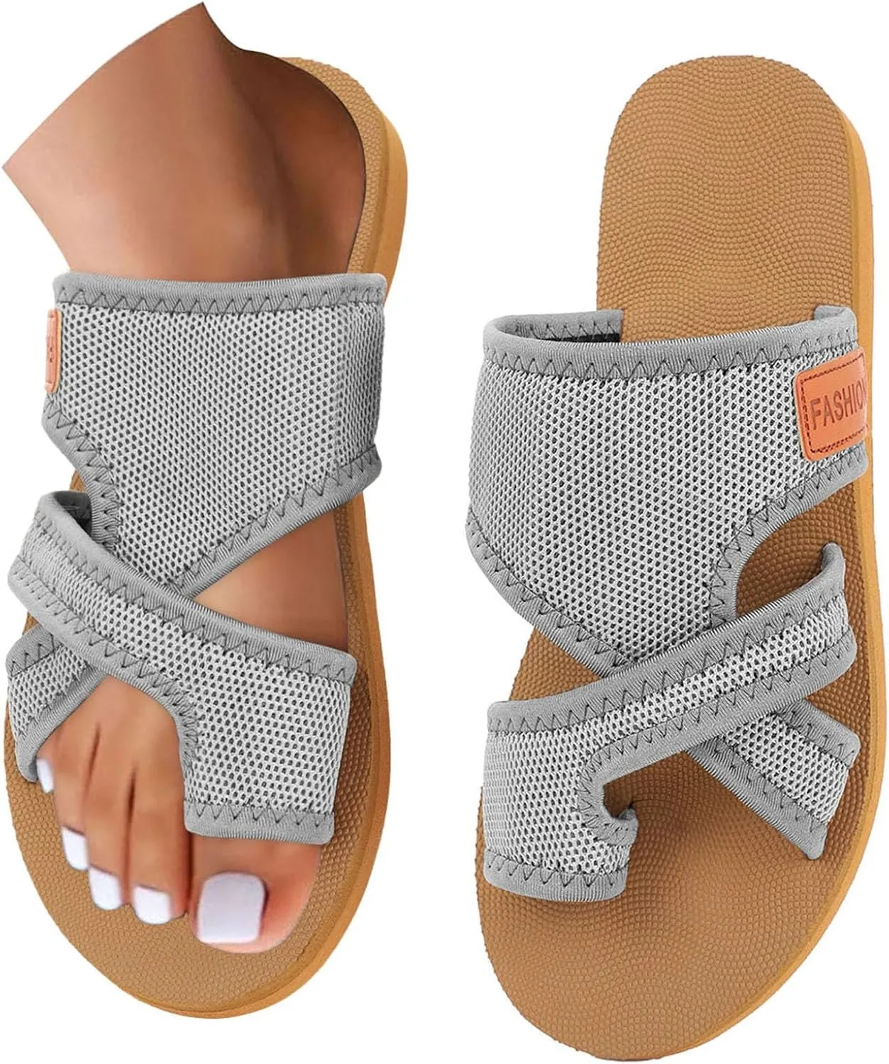 Mesh Sandals for Women Comfortable Orthotic Orthowalk Shoes Breathable Mesh Orthopedic Arch Support Wide Slides