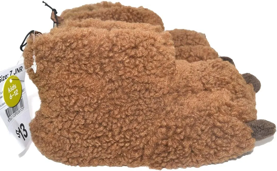 Millffy Funny Baby Boys Girls Soft Plush Slippers Bear PAW Animal Boots Infant Shoes Toddlers, Kids Costume Footwear