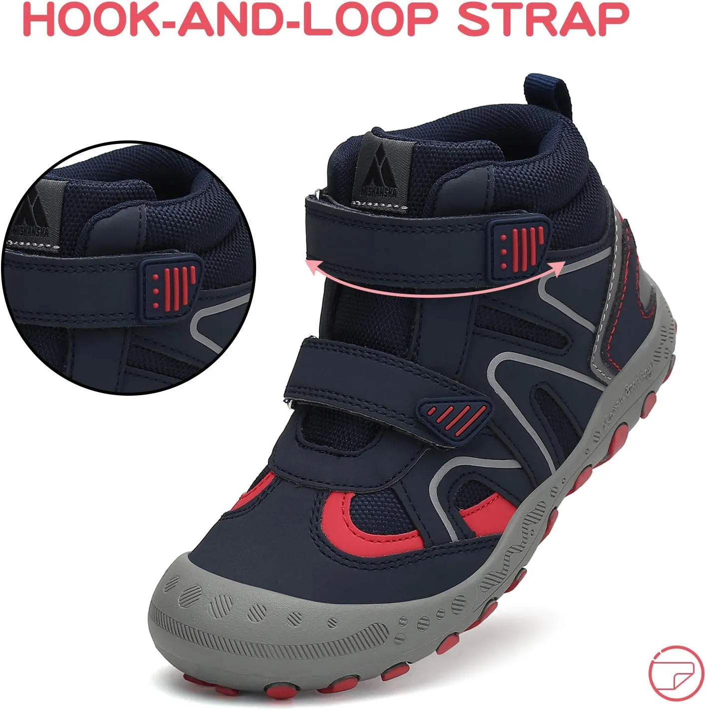 Mishansha Kids Water Resistant Hiking Boots, Boys Girls Anti Collision Anti-Skid Athletic Outdoor Adventure Trekking Shoes