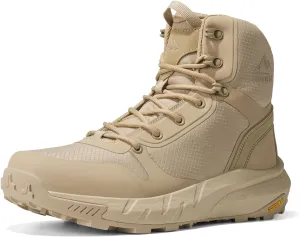NORTIV 8 Men's Military Tactical Boot Lightweight Comfortable Boots for Work All Day Side Zipper Motorcycle Combat Hiking Boots 8 Inches Metrostrike