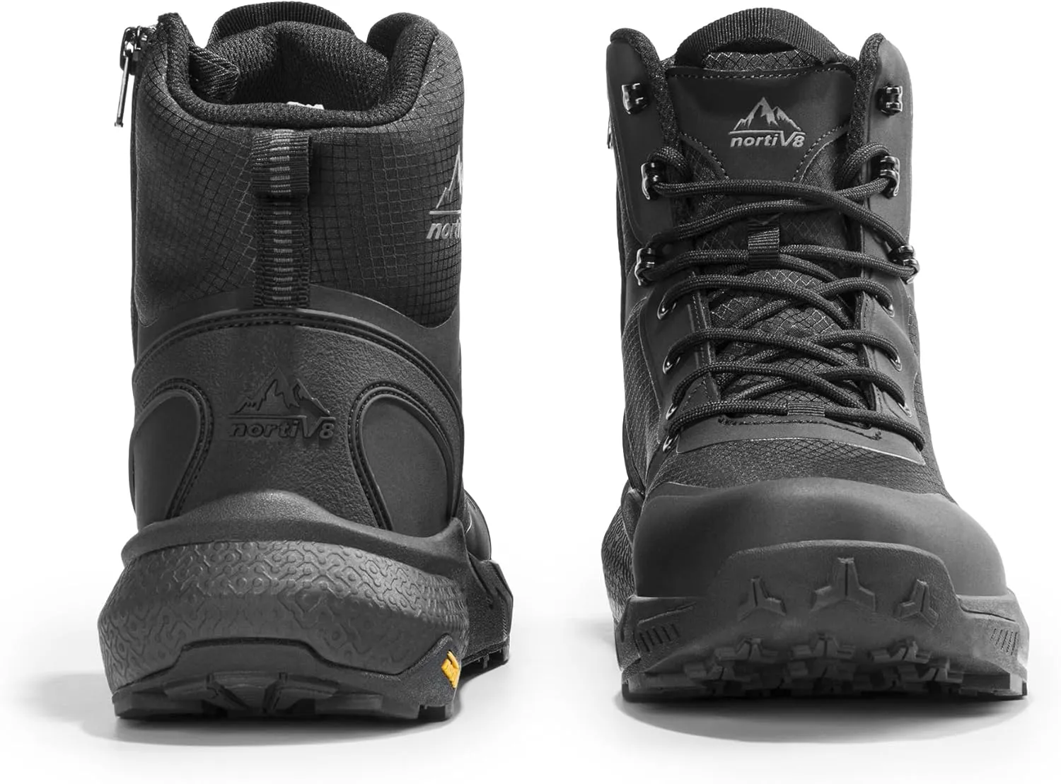 NORTIV 8 Men's Military Tactical Boot Lightweight Comfortable Boots for Work All Day Side Zipper Motorcycle Combat Hiking Boots 8 Inches Metrostrike