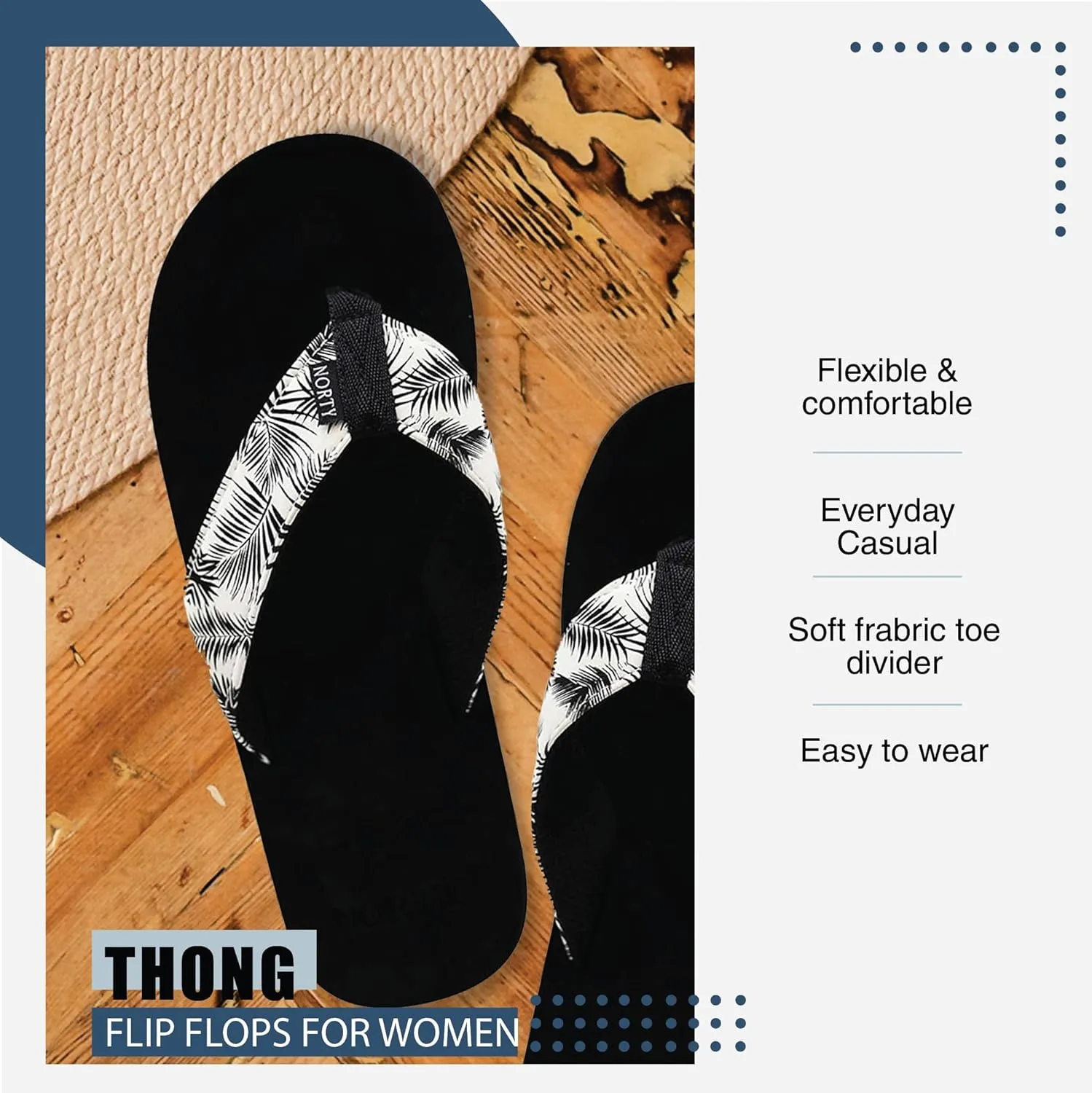 NORTY - Women's Casual Resort Wear Flip Flop Sandal for Everyday Comfort