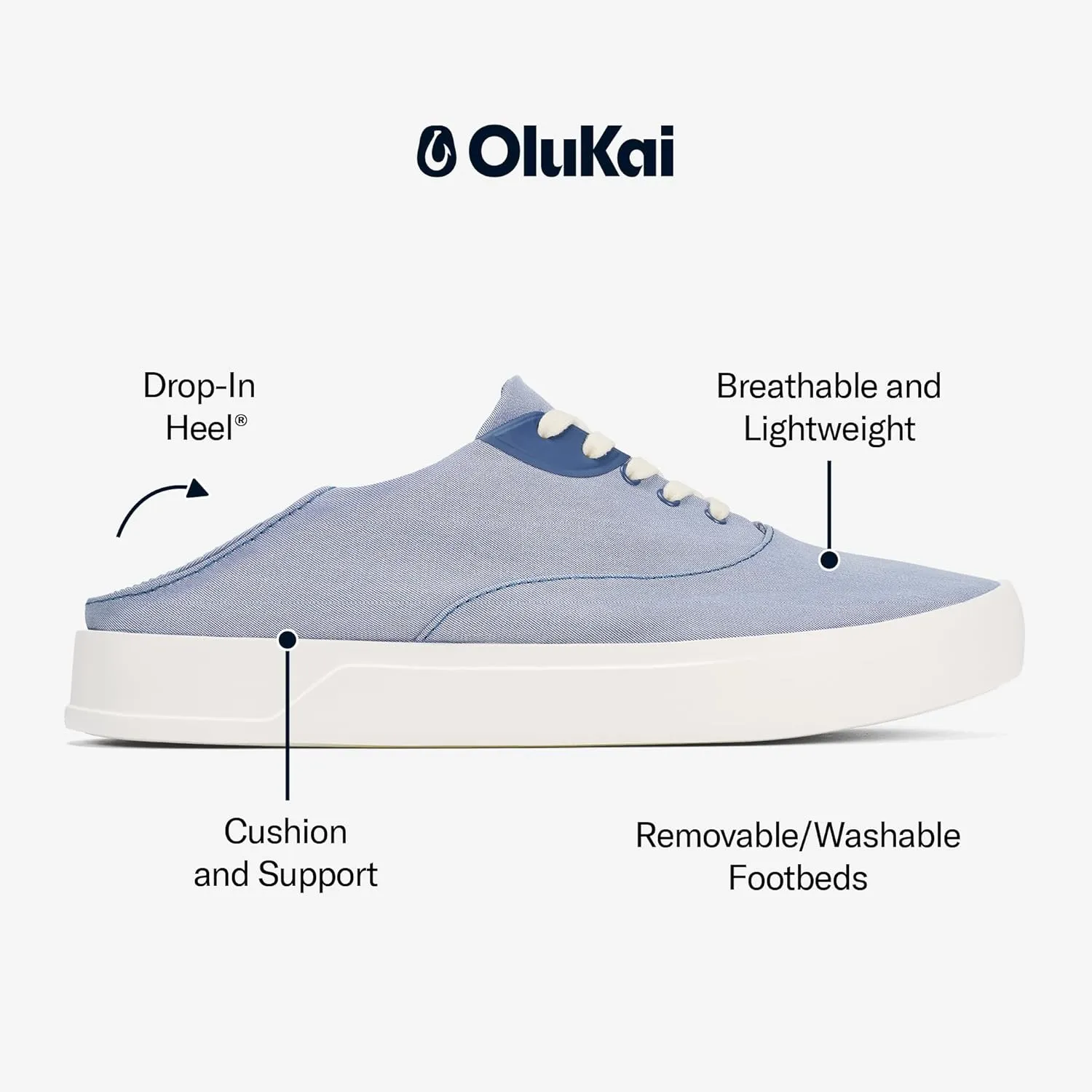 OLUKAI Tradewind Men's Everyday Sneaker, Lightweight Canvas & Classic Lace-Up Design, All-Day Comfort & Support