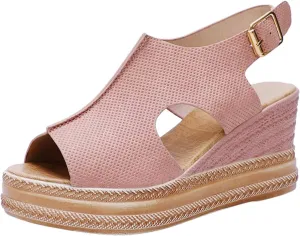 Orthopedic Sandals for Women 2025 Breathable Arch Support Slides Womens Wedge Sandals Shoes Comfortable Summer Buckle Slip on Women All Day Walking Casual Sandal