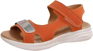 Orthopedic Sandals for Women Wide Width Strappy Arch Support Flat Sandals for Plantar Fasciitis Adjustable Ankle Strap