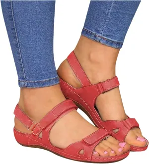 Orthopedic Sandals for Women, Womens Comfy Orthotic Sandal Anti-Slip Breathable Arch Support Platform Wedge Sandal Soft Comfortable