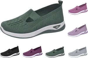 Orthopedic Shoes for Women Slip ons Woven Breathable Soft Sole Shoes for Foot Pain Relief Comfortable Non-Slip Walking Shoes