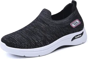 Orthopedic Sneakers for Women Arch Support Slip on Mesh Knitted Walking Shoes Breathable Non-Slip Work Shoes