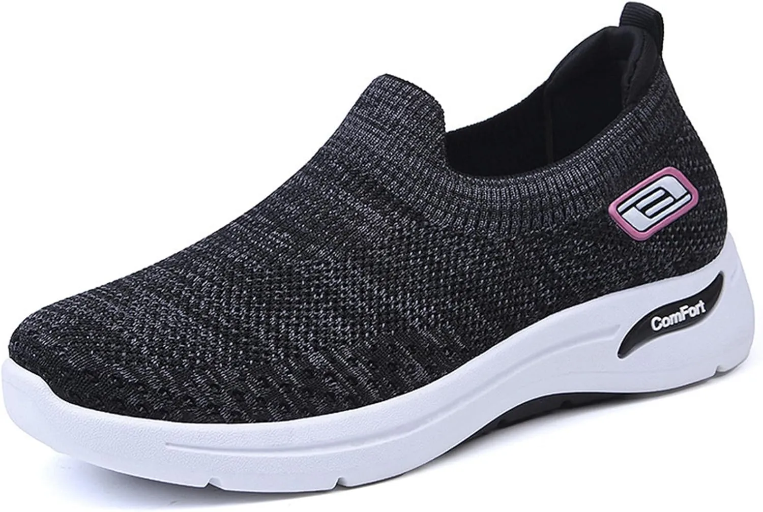 Orthopedic Sneakers for Women Arch Support Slip on Mesh Knitted Walking Shoes Breathable Non-Slip Work Shoes