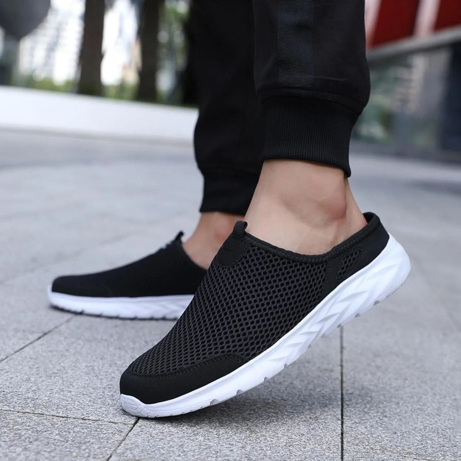 Orthopedic Walking Shoes Mules for Men 2025 Casual Mesh Summer Slip-On Breathable Slippers Solid Color Closed Toe Mens Slingback Slides with Arch-Support