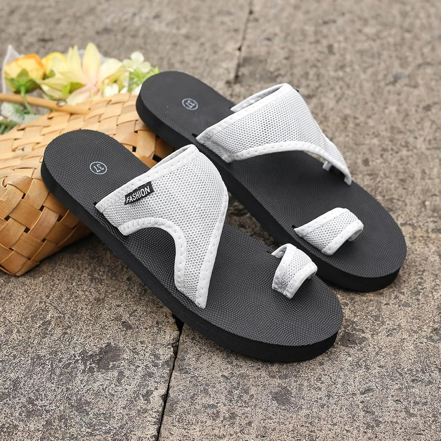 Orthotic Sandals For Women Wide Beach Shoes Comfortable Dressy Breathable Mesh Slide Slippers With Arch Support