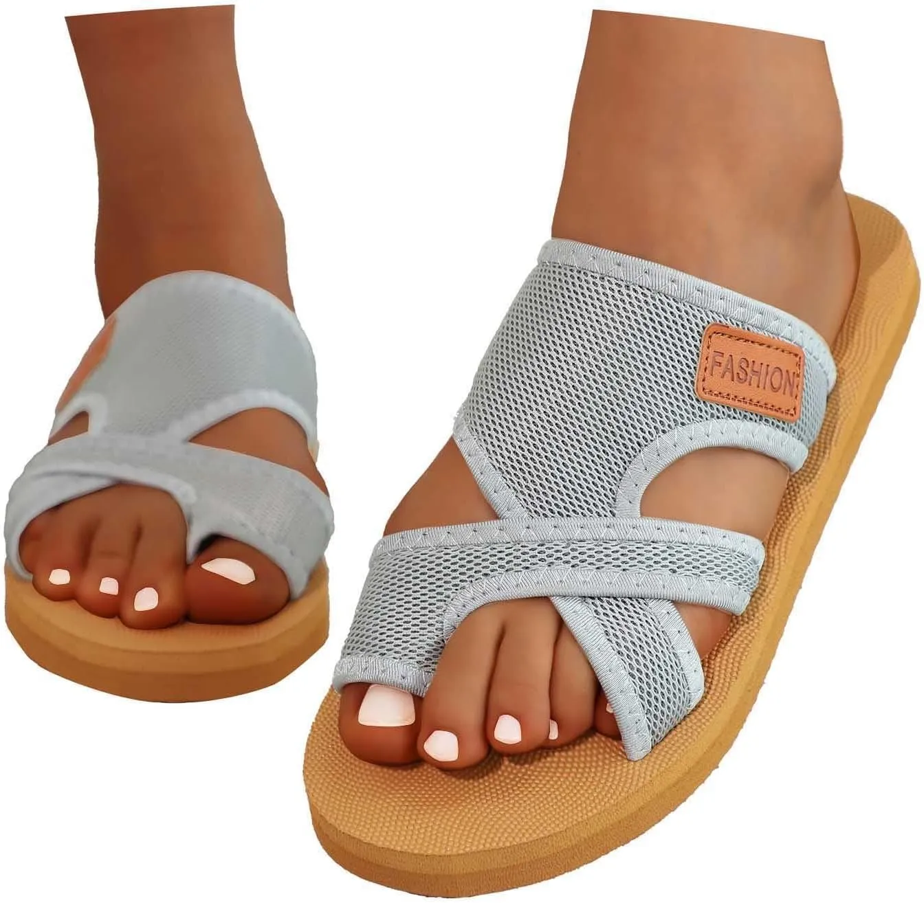 Orthotic Sandals For Women Wide Width Summer Shoes Wide Beach Breathable Comfortable Mesh Hollow Slippers Slide