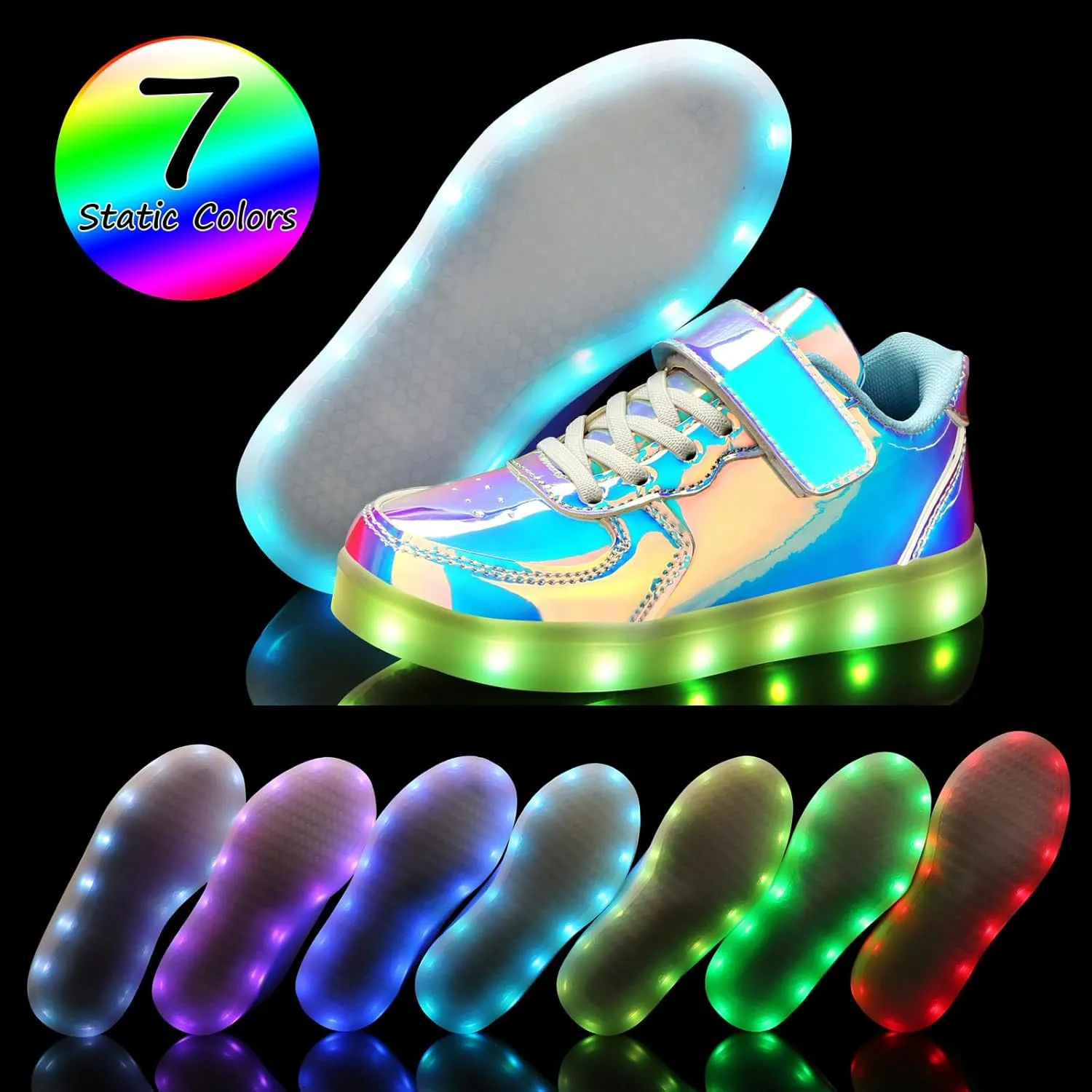 Padgene Kids LED Light Up Shoes USB Rechargeable Unisex Boys Girls LED Sneakers Cool Flashing Low Top Sneakers Luminous Shoes