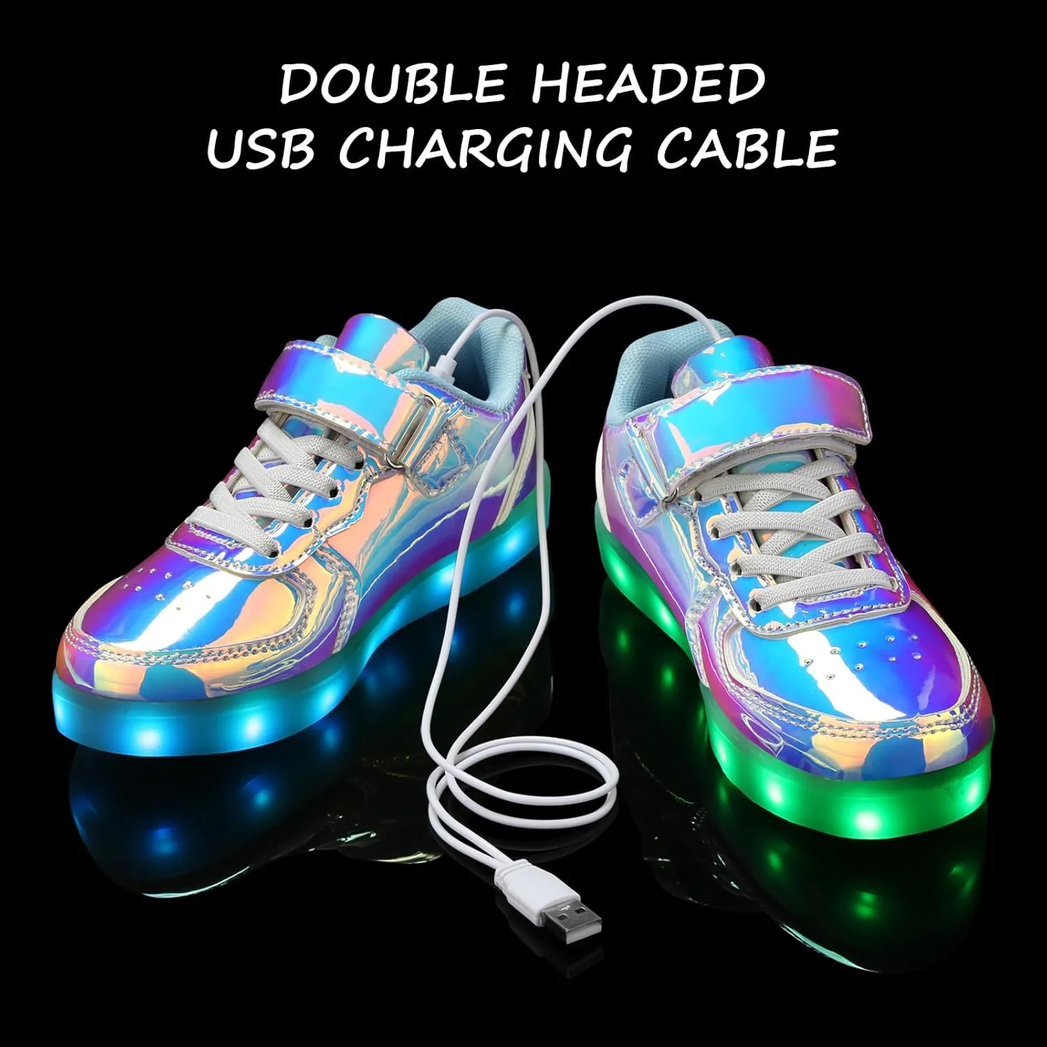 Padgene Kids LED Light Up Shoes USB Rechargeable Unisex Boys Girls LED Sneakers Cool Flashing Low Top Sneakers Luminous Shoes