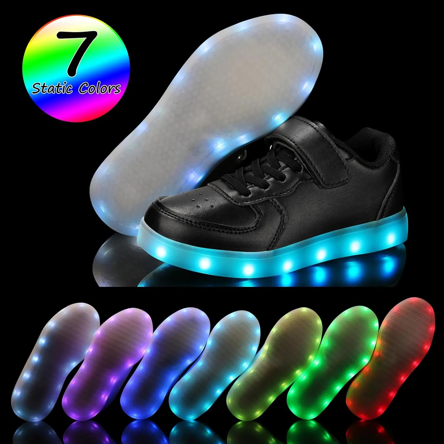 Padgene Kids LED Light Up Shoes USB Rechargeable Unisex Boys Girls LED Sneakers Cool Flashing Low Top Sneakers Luminous Shoes