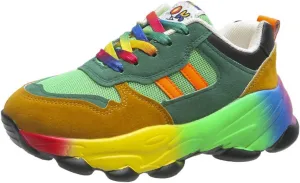 pearlzone Women's Sneakers Sport Running Shoes Mesh Breathable Walking Casual Athletic Shoes Multicolor Skateboard