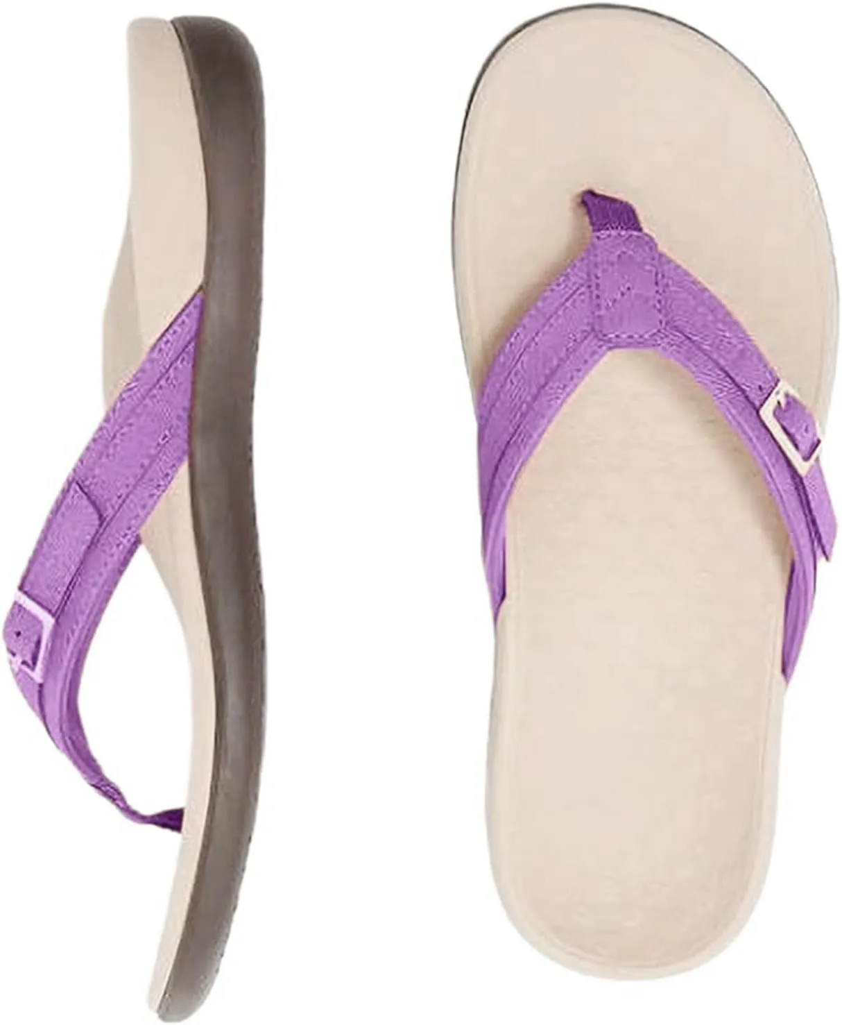 Plantar Fasciitis Feet Sandal with Arch Support Orthotic Flip Flops for Flat Orthopedic Comfortable Feet Heel Pain for Women Walking Beach River Pool Casual Flat Flip-Flops Slippers