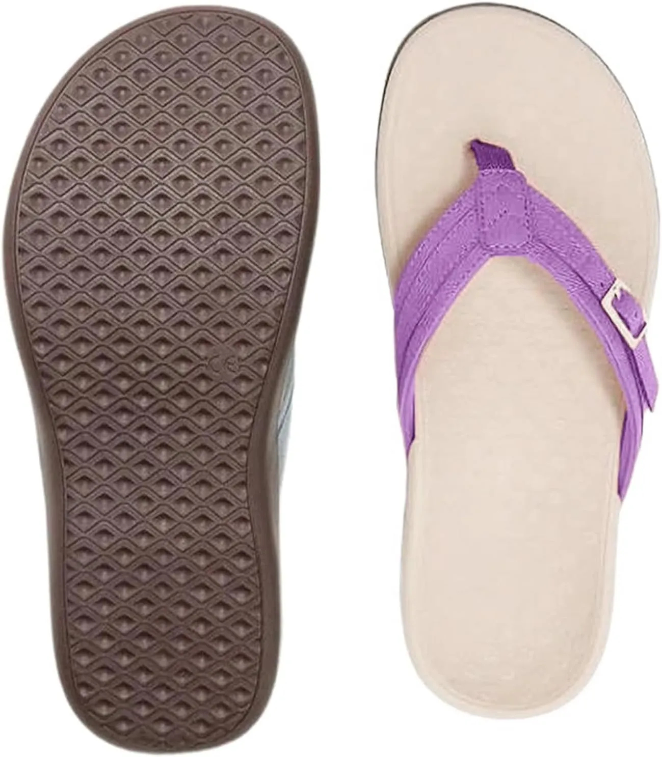 Plantar Fasciitis Feet Sandal with Arch Support Orthotic Flip Flops for Flat Orthopedic Comfortable Feet Heel Pain for Women Walking Beach River Pool Casual Flat Flip-Flops Slippers