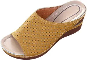 platform mules, women's washable for breathable, sports, leisure, summer shoes, beach sandals, comfortable, trendy with rhinestones,