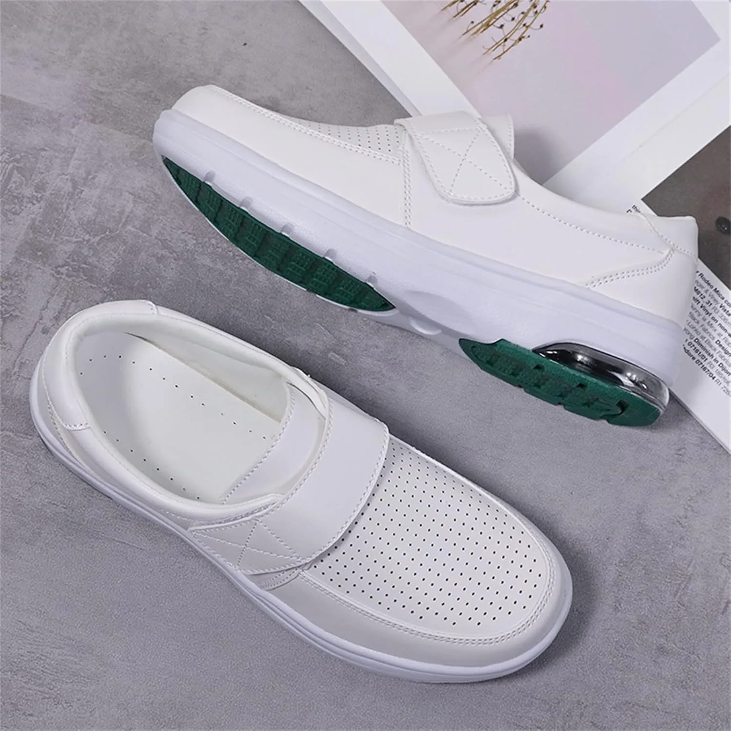 Platform Sandals Women Soft Botton Hook&Loop Shoes Women'S Cushion Single Casuals Breathable Work Footwear