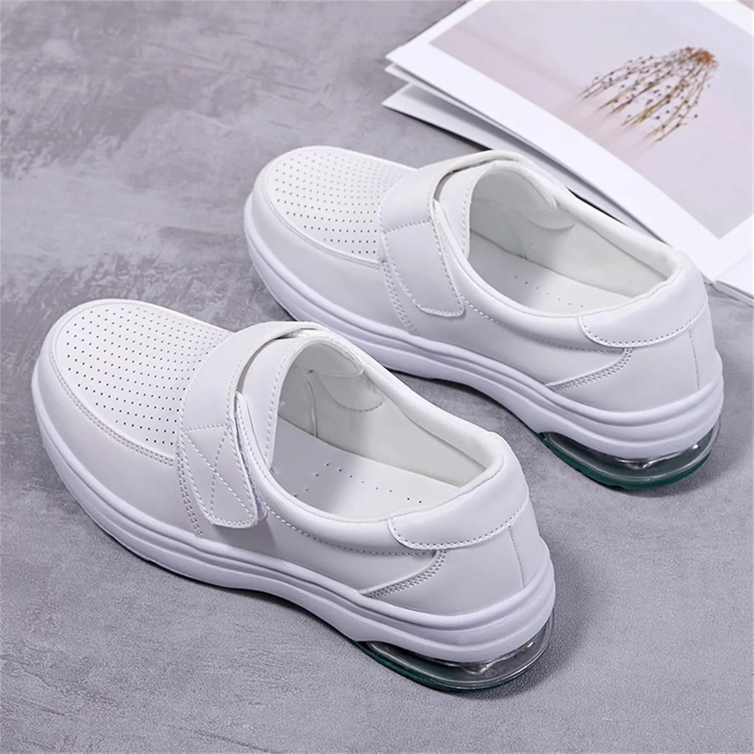 Platform Sandals Women Soft Botton Hook&Loop Shoes Women'S Cushion Single Casuals Breathable Work Footwear