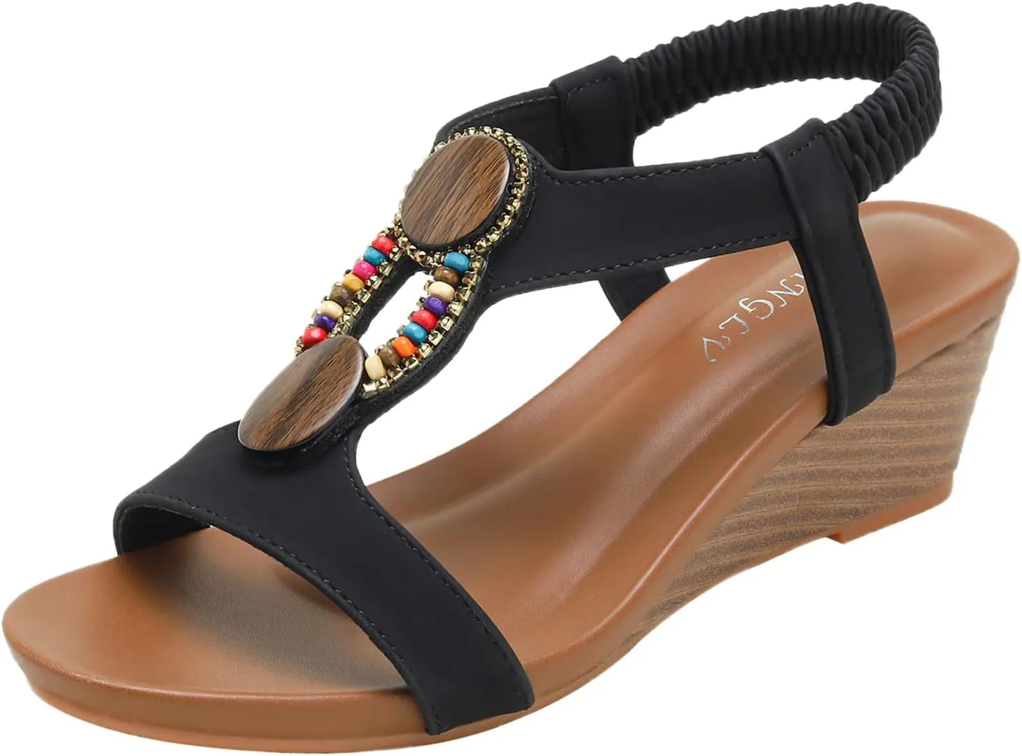 Platform Sandals Women Wedge Adjustable with Closure Cork Platform Casual Beach Slides Slip-Resistant Sole 2025 Spring and Summer Vacation