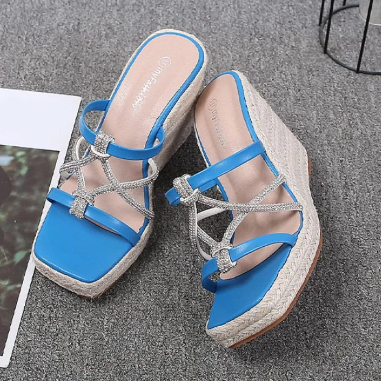 Platform Sandals Women Wedge Cork Footbed Straps Casual Beach Slides Slip-Resistant Rubber Sole 2025 Spring and Summer Vacation