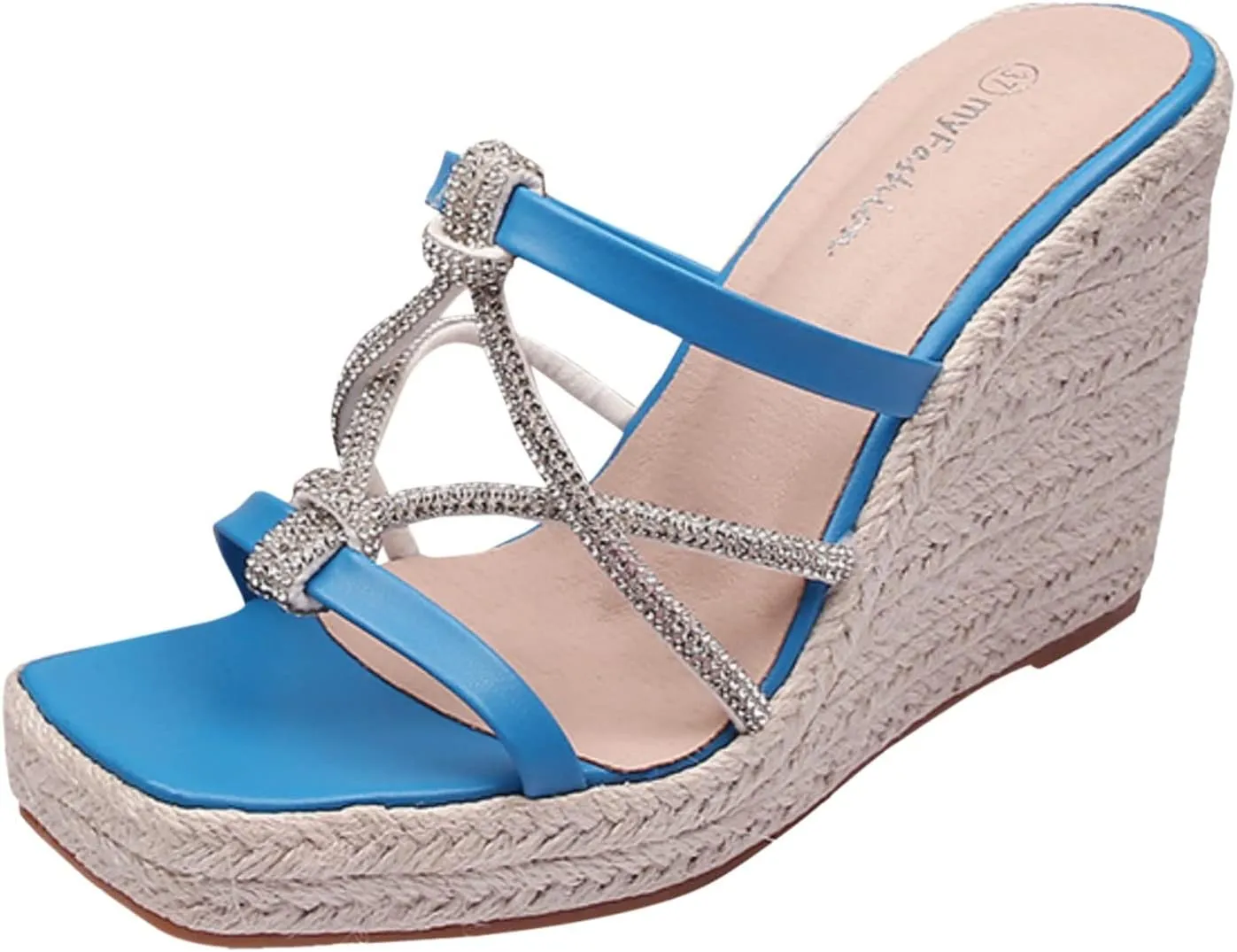 Platform Sandals Women Wedge Cork Footbed Straps Casual Beach Slides Slip-Resistant Rubber Sole 2025 Spring and Summer Vacation