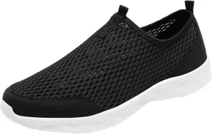 Quick Drying Summer Breathable Mesh Men's Non Slip Walking Sneakers with Arch Support - Lightweight Comfort for Work, Travel & Daily Wear Running Walking Slip on Shoes for Men